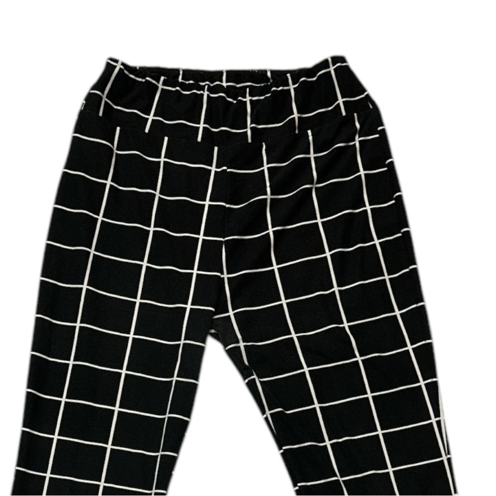 Plaid Print Flared Leg Pants - Picture 3 of 4